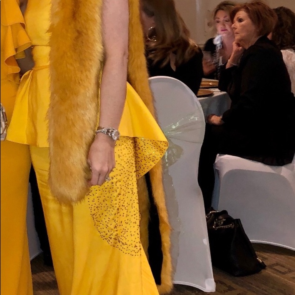 Yellow peplum gown